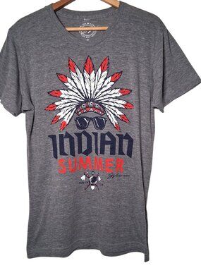 GV Art Design Cleaveland Indians Shirt M Indian Summer Native Headdress MLB Team